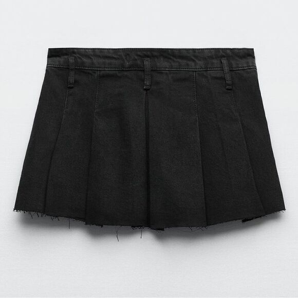 Zara Pleated Skirt Black New - Picture 2 of 5